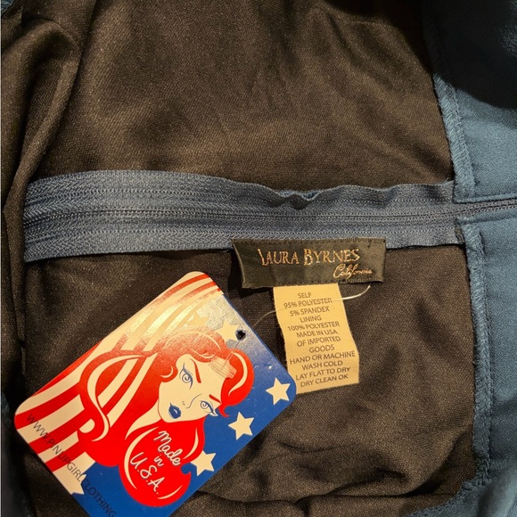 Pinup Couture PUG Laura Byrnes Swing Skirt In Blue Ink Size M NWT - Picture 5 of 6